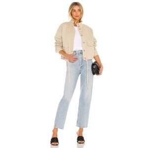 Lovers + Friends Toronto Cotton Denim Button Khaki Jacket NOWT